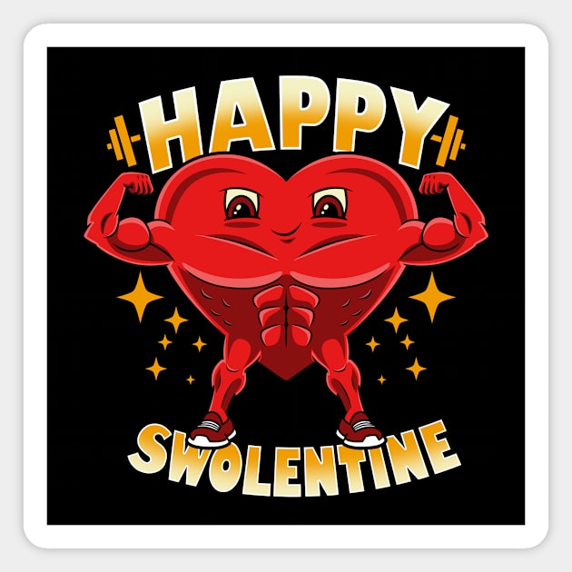 Happy Swolentine Funny Heart Gym Workout Valentine Gift Magnet by Originals By Boggs